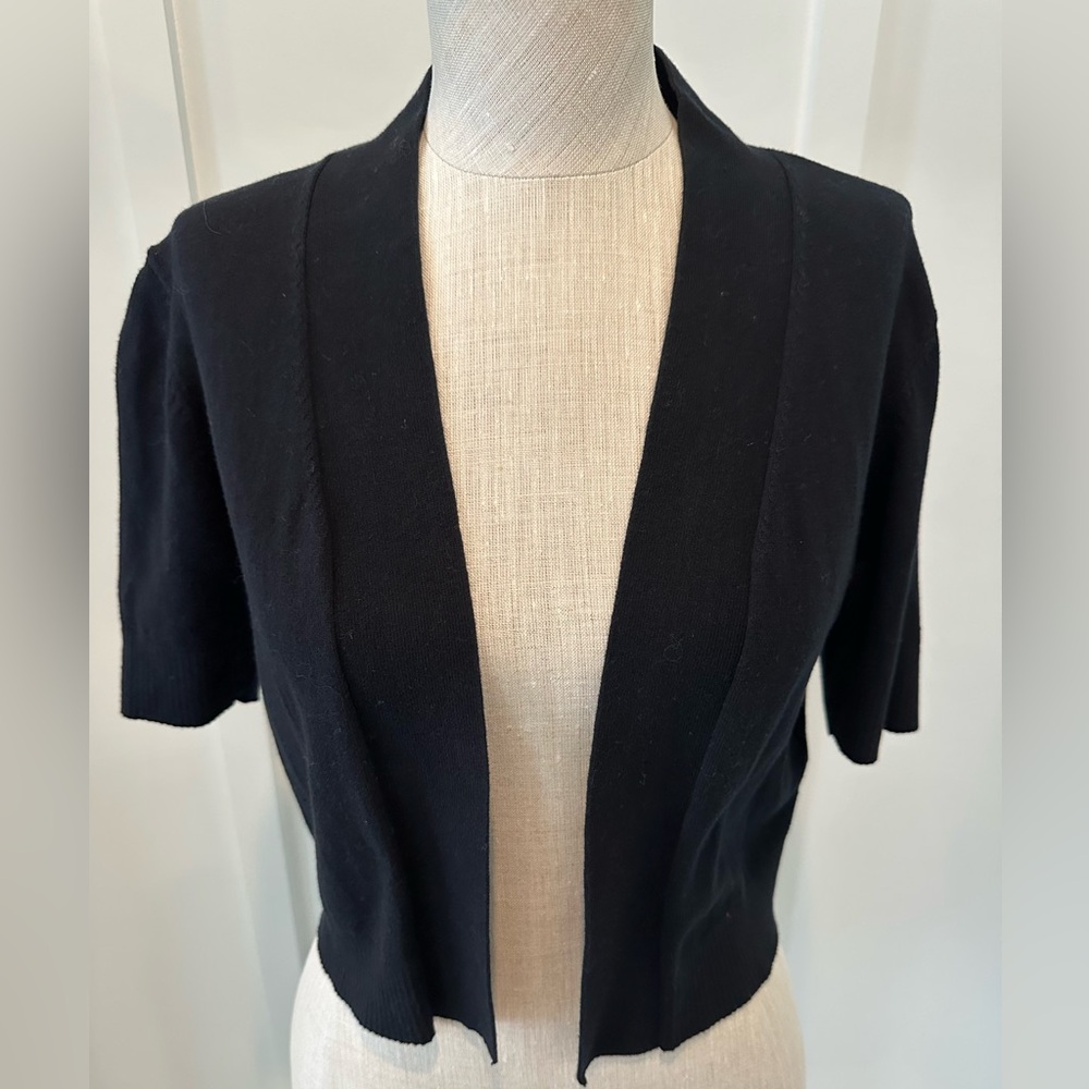 Black Short Sleeve Cardigan